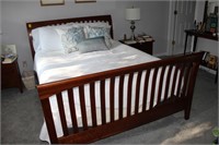 Ethan Allen Solid Cherry Queen Size Bed w/M & BS