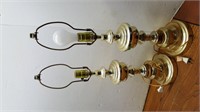 Count 2 Matching Gold Toned Lamps