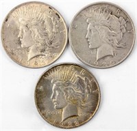 Coin 3 Peace Silver Dollars Nice!
