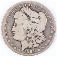 Coin 1891-CC Morgan Silver Dollar in Good