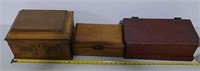 3 Wooden jewelry boxes