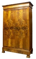 FRENCH LOUIS PHILIPPE BURLWOOD ARMOIRE
