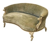 FRENCH LOUIS XV STYLE UPHOLSTERED SETTEE CANAPE