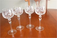 4 Pinwheel Chrystal Wine Glasses