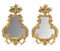 (PAIR) ENGLISH GILDED COMPOSITE WALL MIRRORS