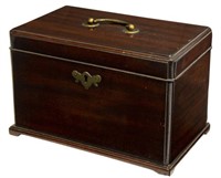 CHIPPENDALE PERIOD MAHOGANY BOX, HIDDEN DRAWER