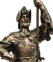 LARGE COPPER PATINA METAL FIGURE, KNIGHT OF OLD