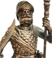 LARGE STANDING COPPER PATINA METAL KNIGHT OF OLD