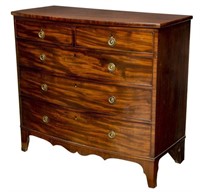 GEORGIAN MAHOGANY BOW-FRONT CHEST OF DRAWERS