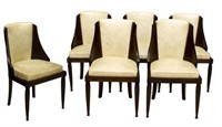 (6) FRENCH UPHOLSTERED SIDE DINING CHAIRS