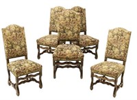 (5) FRENCH LOUIS XIV STYLE UPHOLSTERED CHAIRS