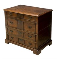 ENGLISH OAK CHEST OF DRAWERS, LATE 18TH C./19TH C