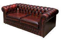 CHESTERFIELD STYLE BUTTONED OX BLOOD SOFA