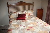 Complete Queen Size Bed with Solid Oak Head & Foot