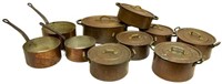 (10) FRENCH COPPER SAUCE PANS COOKWARE