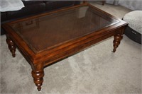 Wood & Glass Coffee Table 50 x 30 x 18H