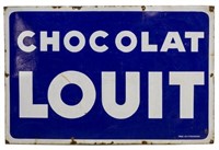 FRENCH PORCELAIN ENAMEL ADVERTISING SIGN CHOCOLAT