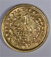 1851 D $1.00 GOLD  AU