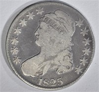 1825 BUST HALF DOLLAR, FINE+