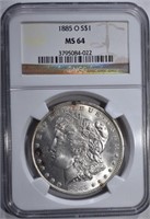 1885-O MORGAN DOLLAR, NGC MS-64