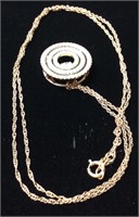10KT ROSE GOLD NECKLACE WITH DIAMOND CHIP PENDANT