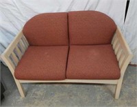 Tan Cushion Solid Wood Frame Loveseat Y3B