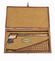 Cased Engraved Remington .22 Parlor Pistol