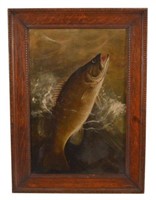 W. H. Wilkinson Small Mouth Bass Oil Painting