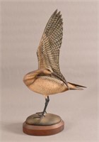 William Gibian Carved Preening Shorebird