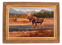 Julie Jeppsen Moose Oil Painting