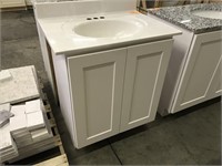 31" White Shaker Vanity W/ Top