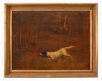 Early Hunting Dog Oil Painting