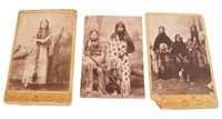 3 American Indian Cabinet Photos Fort Sill O.T.