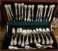 SILVERPLATE CHEST AND SILVERWARE