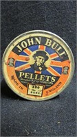 John Bull paper label pellet tin