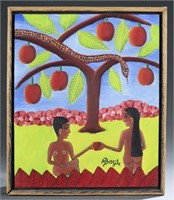 Alberoi Bazile, Adam & Eve, O/B, 20th century.