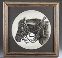 Walt Cude, Profile of a Horse, watercolor.