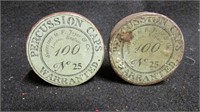 Two English percussion cap tins