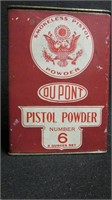 Dupont smokeless pistol powder tin