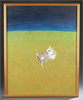 Zeki Findikoglu, Bed in a Meadow, O/C, 1978.