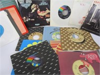 45 RPM vinyl records; Hall & Oates, George Jones,