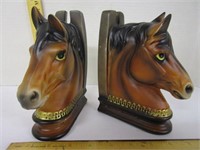 Horse head bookends; Made in Japan