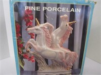 Porcelain unicorn statue