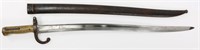 FRENCH CHASSEPOT SWORD BAYONET DATED 1872