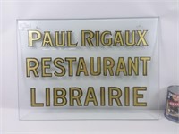 Panneau en verre Paul Rigaux Restaurant Librairie