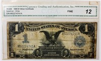 Coin 1899 United States $1 Black Eagle CGA Fine 12