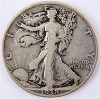 Coin 1938-D Walking Liberty Half Dollar Very Good