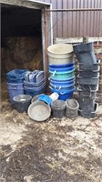 Buckets, totes, feed pans