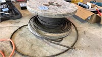 Half-inch steel cable on reel