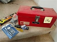 Tool box with contents, screwdrivers